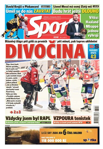 Obálka e-magazínu Sport 1.11.2023