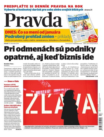 Obálka e-magazínu Pravda 30.12.2014