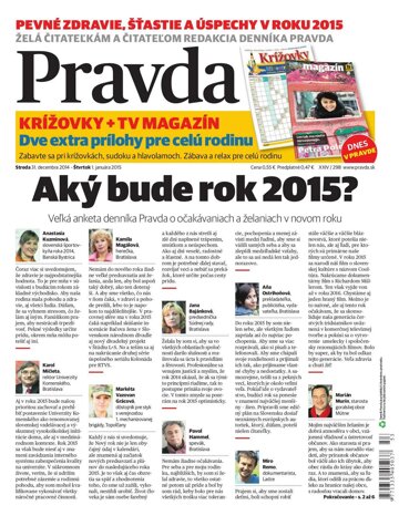 Obálka e-magazínu Pravda 31.12.2014