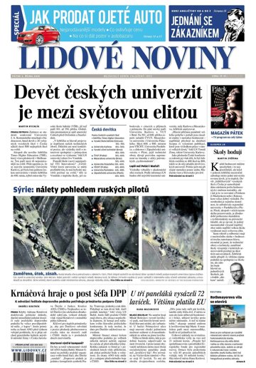 Obálka e-magazínu Lidové noviny 2.10.2015