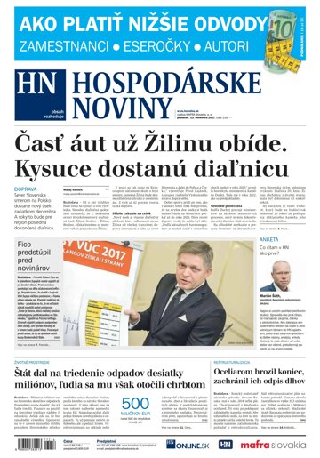 Obálka e-magazínu Hospodárske noviny 13.11.2017