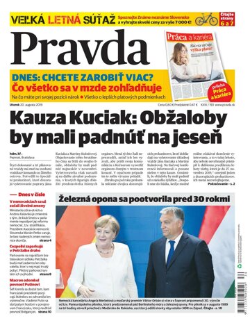 Obálka e-magazínu Pravda 20. 8. 2019