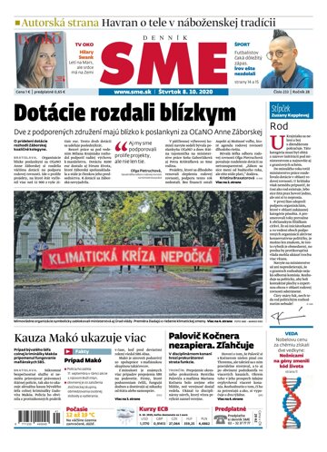 Obálka e-magazínu SME 8.10.2020