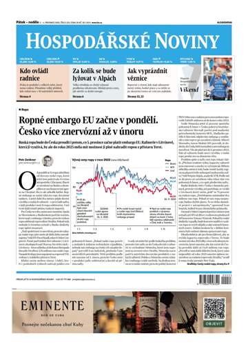 Obálka e-magazínu Hospodářské noviny 233 - 2.12.2022