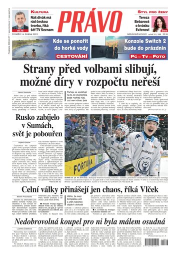 Obálka e-magazínu Deník Právo 14.4.2025