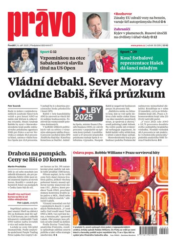Obálka e-magazínu Deník Právo 8.9.2025