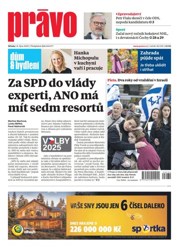 Obálka e-magazínu Deník Právo 8.10.2025