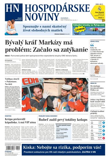 Obálka e-magazínu Hospodárske noviny 17.12.2014