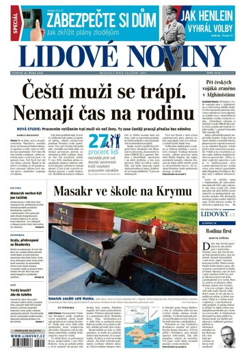 Obálka e-magazínu Lidové noviny 18.10.2018