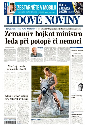 Obálka e-magazínu Lidové noviny 27.7.2019