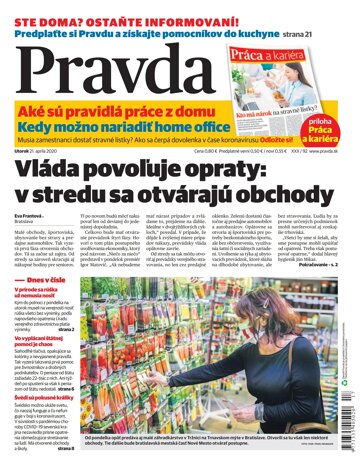 Obálka e-magazínu Pravda 21. 4. 2020