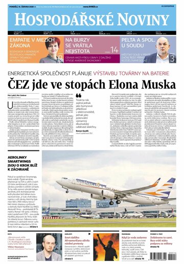 Obálka e-magazínu Hospodářské noviny 114 - 15.6.2020