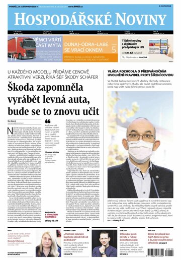Obálka e-magazínu Hospodářské noviny 230 - 30.11.2020