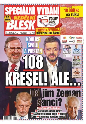 Obálka e-magazínu Nedělní Blesk 10.10.2021