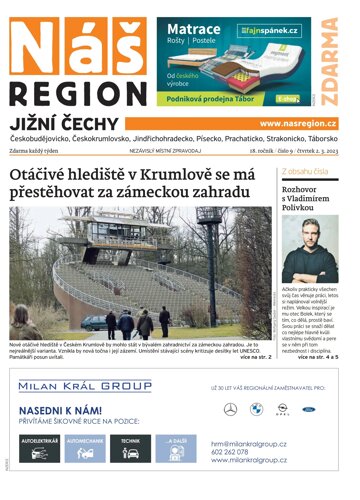 Obálka e-magazínu Náš Region - Jižní Čechy 9/2023