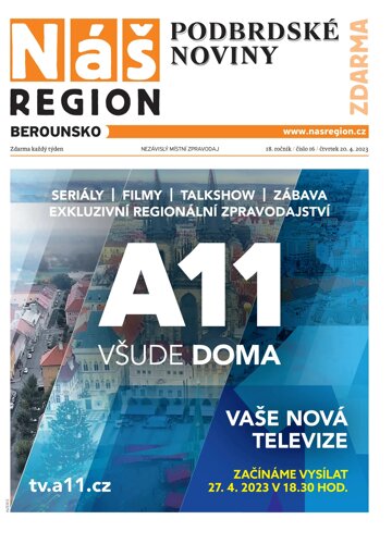 Obálka e-magazínu Náš Region - Berounsko 16/2023