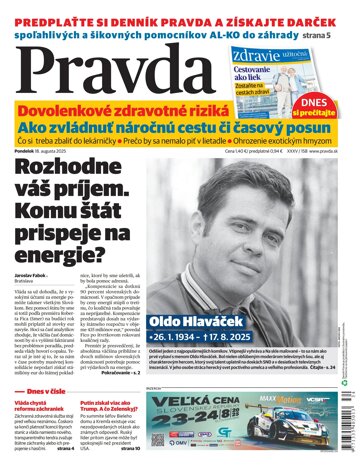 Obálka e-magazínu Pravda 18. 8. 2025