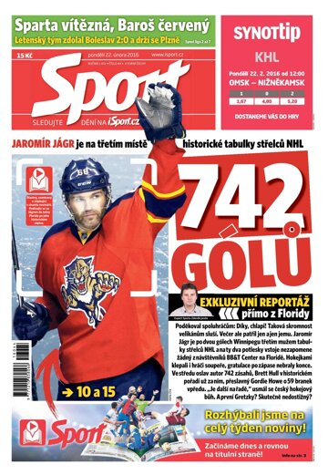 Obálka e-magazínu Sport 22.2.2016