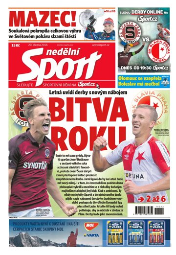 Obálka e-magazínu Nedělní Sport 20.3.2016