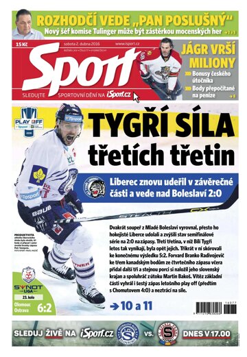 Obálka e-magazínu Sport 2.4.2016