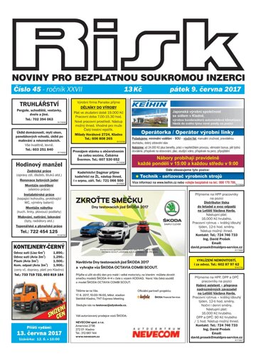 Obálka e-magazínu Risk 45/2017