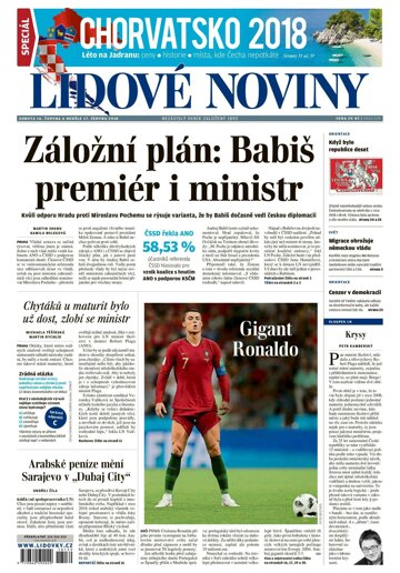 Obálka e-magazínu Lidové noviny 16.6.2018