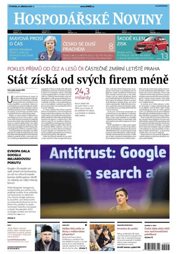 Obálka e-magazínu Hospodářské noviny 057 - 21.3.2019