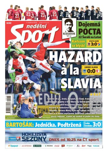 Obálka e-magazínu Nedělní Sport 5.5.2019