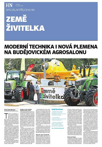 Obálka e-magazínu Hospodářské noviny - příloha 159 - 19.8.2019 příloha Země živitelka
