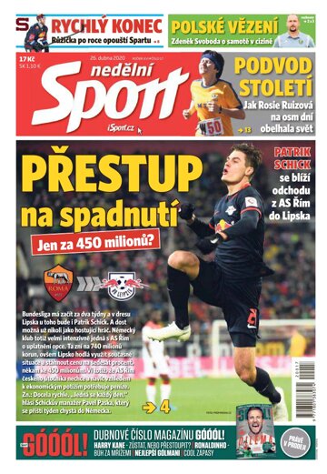 Obálka e-magazínu Nedělní Sport 26.4.2020