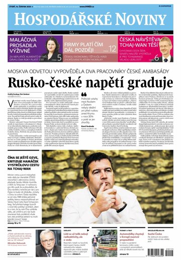 Obálka e-magazínu Hospodářské noviny 115 - 16.6.2020
