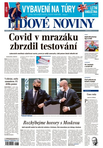 Obálka e-magazínu Lidové noviny 20.7.2020