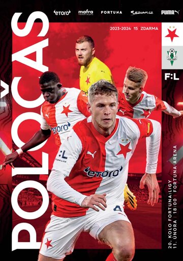 Obálka e-magazínu Poločas 24/2023č.16 Slavia - Jablonec