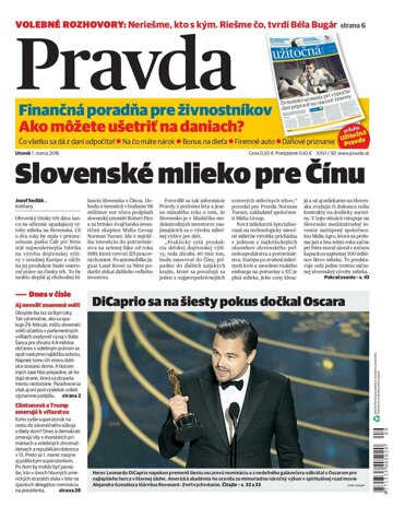 Obálka e-magazínu Pravda 1. 3. 2016