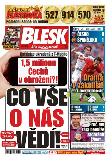 Obálka e-magazínu Blesk 14.6.2016