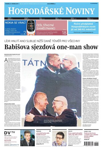 Obálka e-magazínu Hospodářské noviny 041 - 27.2.2017