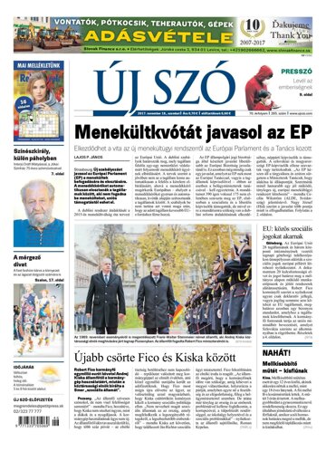 Obálka e-magazínu Új Szó 18.11.2017