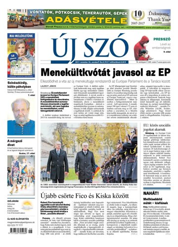 Obálka e-magazínu Új Szó 18.11.2017