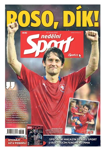 Obálka e-magazínu Nedělní Sport 10.6.2018