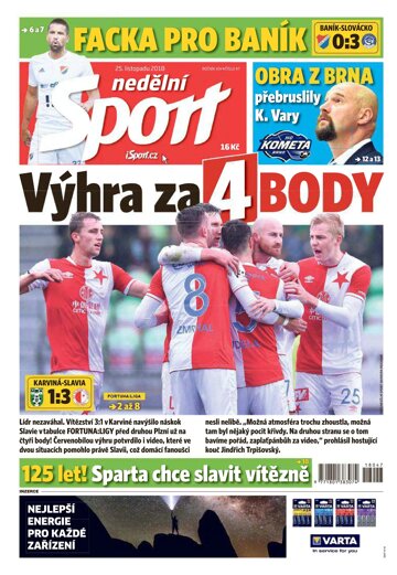 Obálka e-magazínu Nedělní Sport 25.11.2018