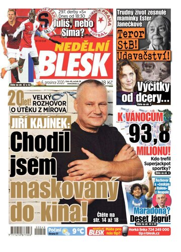 Obálka e-magazínu Nedělní Blesk 6.12.2020