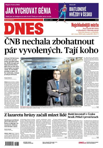 Obálka e-magazínu MF Dnes 6.2.2015