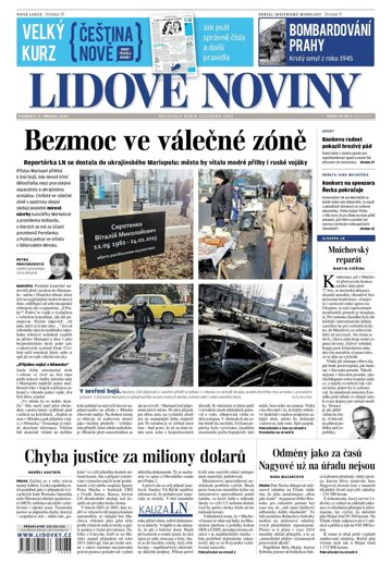 Obálka e-magazínu Lidové noviny 9.2.2015