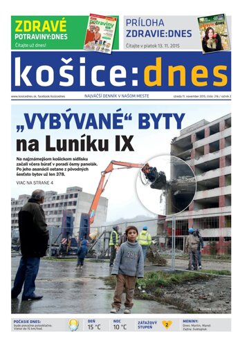 Obálka e-magazínu košice:dnes 11.11.2015