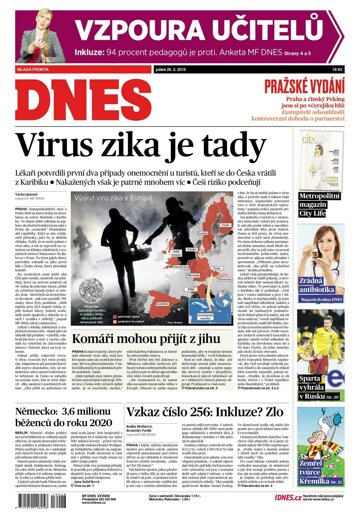 Obálka e-magazínu MF Dnes 26.2.2016