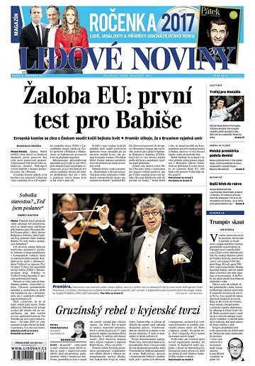 Obálka e-magazínu Lidové noviny 8.12.2017