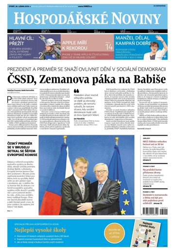 Obálka e-magazínu Hospodářské noviny 021 - 30.1.2018