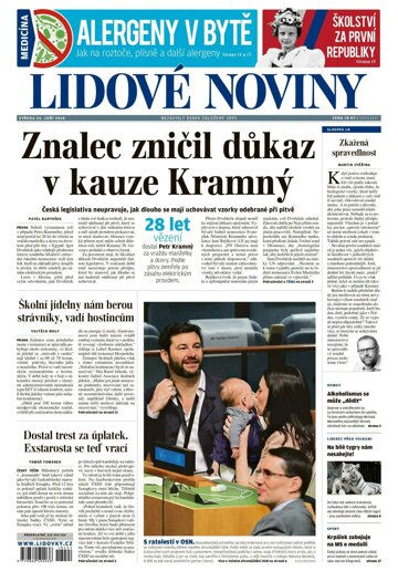 Obálka e-magazínu Lidové noviny 26.9.2018