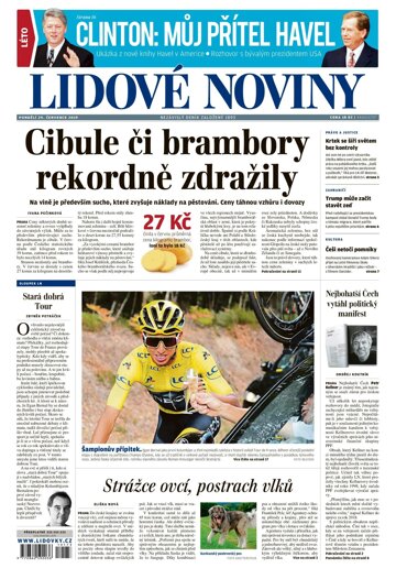 Obálka e-magazínu Lidové noviny 29.7.2019