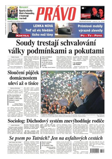 Obálka e-magazínu Deník Právo 29.5.2023